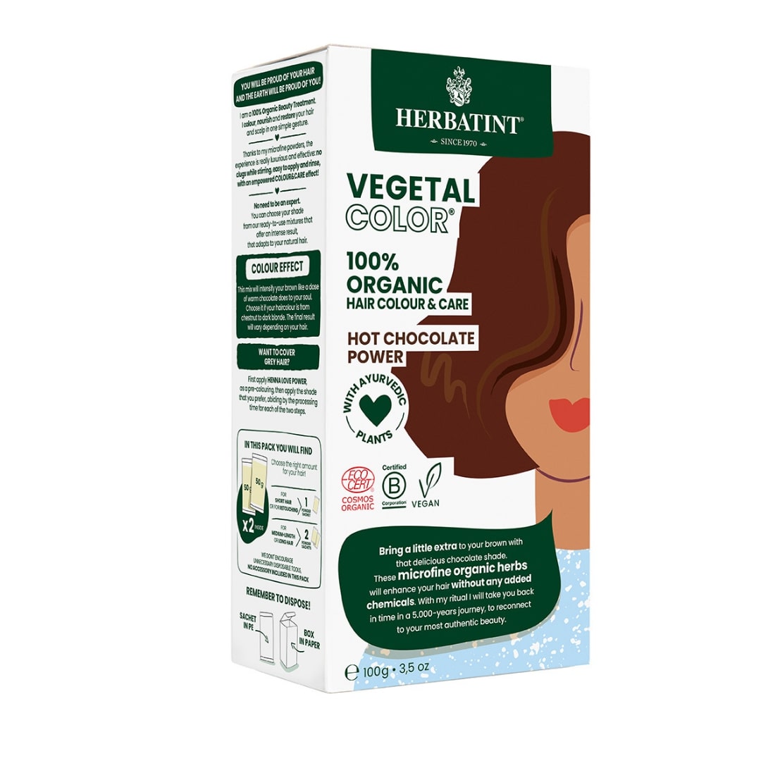 Herbatint - Tratamiento De Nutricion Con Color , 100% Organico Y Natural, Tono Hot Chocolate Power