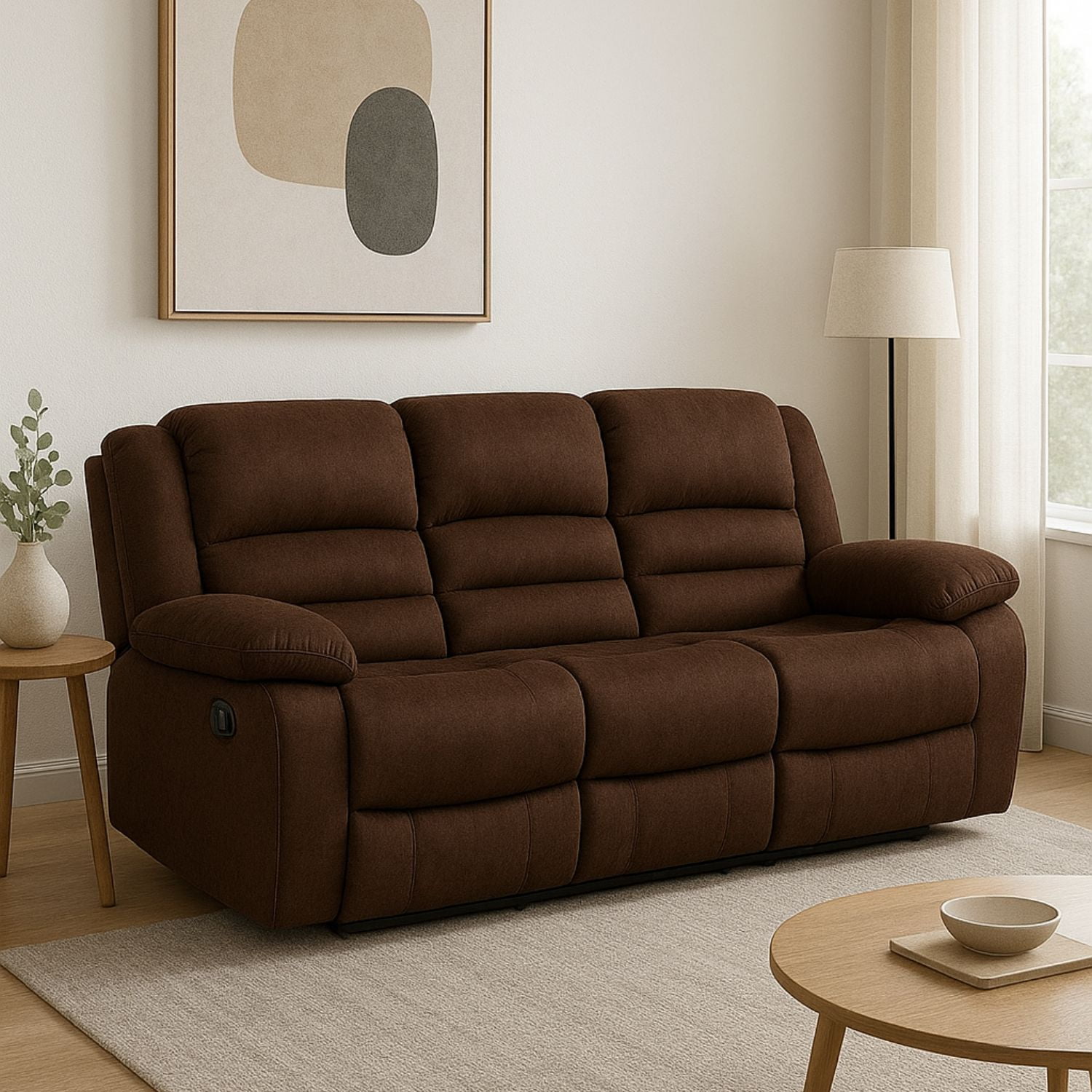Daniels - Sofá 3 Cuerpos Reclinable Clásico Martell Marrón 98060s