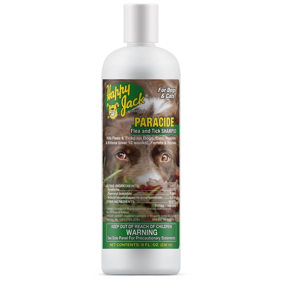Shampoo HAPPY JACK Paracide contra pulgas y garrapatas 236 ml