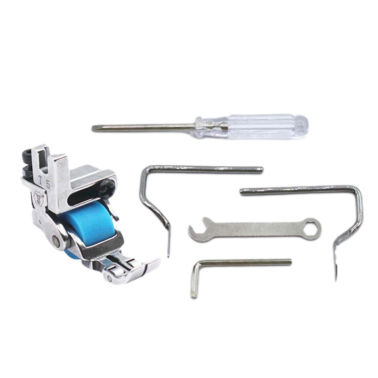 Magideal - Prensatelas Para Máquina De Coser Prensatelas Industrial Accesorio De Guía Ajustable Pie De Puntada Decorativa Prensatelas Para Acolchado Herramienta Rueda De Goma