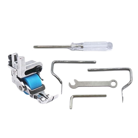 Magideal - Prensatelas Para Máquina De Coser Prensatelas Industrial Accesorio De Guía Ajustable Pie De Puntada Decorativa Prensatelas Para Acolchado Herramienta Rueda De Goma