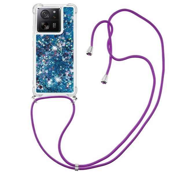 Funda FOXDOCK para Xiaomi 13T/13T Pro con Cuerda Ajustable, Brillo Líquido, Protección Antigolpes y Lente – Ideal para Regalo