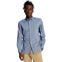 Camisa Tommy Hilfiger Para Hombre, Manga Larga, Oxford, Corte Regular