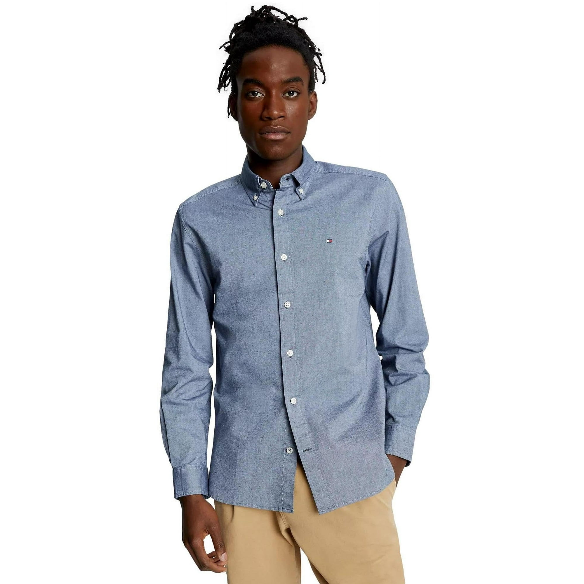 Camisa Tommy Hilfiger Oxford De Manga Larga Con Botones Para Hombre