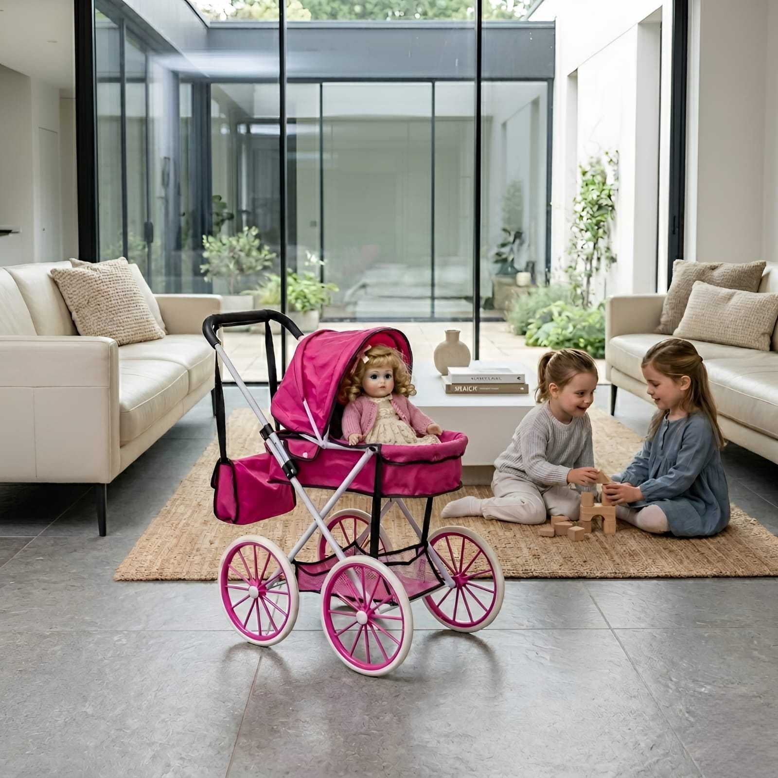 Myl Todo Hogar - Coche De Muñecas Estilo Clásico Incluye Bolso Y Canasto Accesorios