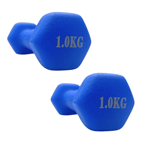 Linea Sport - Par Mancuernas Hexagonales Neopreno 1Kg Total 2 Kg