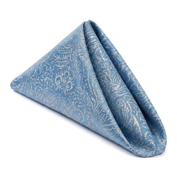 REGALWOVEN Paquete de 6 Servilletas de Tela, Poliéster Lavable y Reutilizable para Restaurante, Bodas y Fiestas Azul Lago 18x18 pulgadas