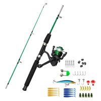 Ioensy - Gear De Pesca De Pescación Para Niños Games Ligeros Completos De Cumpleaños Regalos De Cumpleaños Varedilla De Pesca Verde