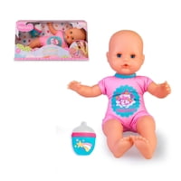 Muñeca Nenuco Biberon Y Sonajero- Enterito Rosa Con Puntitos