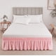 thumbnail image 1 of suxuMhao Falda de Cama Elástica Envolvente con Volantes Tamaño Queen, Rosa Claro - Colchón de 60x80 Pulgadas Compatible con Caída de 15 Pulgadas, Falda de Ropa de Cama de 1 Pieza para Decoración de, 1 of 3