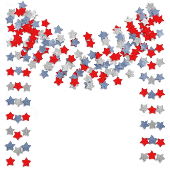 Guirnaldas de Estrellas Patrióticas TTSAM 15 m Rojo Blanco Azul