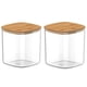 thumbnail image 1 of Set 2 Frasco Hermetico Cuadrado 180mL Vidrio 6cm Tapa Bambú, 1 of 3