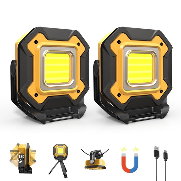 Luz de Trabajo Recargable CedarAce 6000mAh Impermeable Paquete de 2