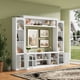 thumbnail image 1 of All-in-One Modern TV Stand with Bookcase for TVs Up to 65-inch, Entertainment Center with 4 Adjustable Shelves,Tempered Glass Doors, Display Storage Cabinet, Ample Storage Space TV Stand, 1 of 3
