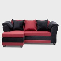 Almore - Seccional Reversible Izq Y Der Felpa Negro Tela Rojo