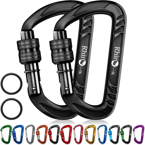 Mosquetones Rhino Produxs de 12 kN, 3 pulgadas, 2 unidades