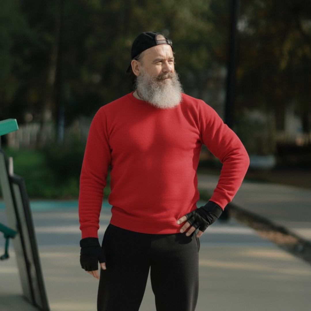 T-world - Polerón Unisex Algodón Afranelado Básico Antipilling Rojo