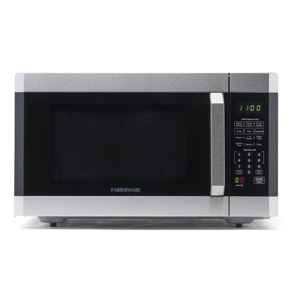 Encimera Farberware para microondas, 1100 W, 1.6 pies cúbicos, acero inoxidable
