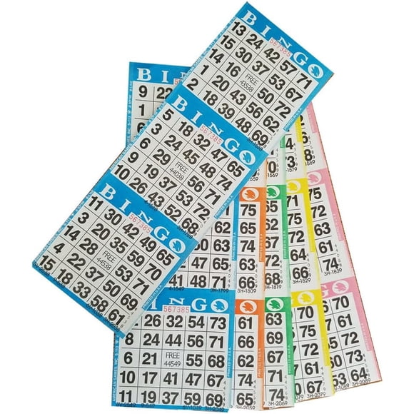 Bingo Paper Game Cards, 3 tarjetas, 5 hojas, 100 libros de 5