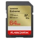 thumbnail image 1 of Tarjeta SD SanDisk Extreme 64 GB UHS-I 170 MB/s lectura 80 MB/s escritura, 1 of 7