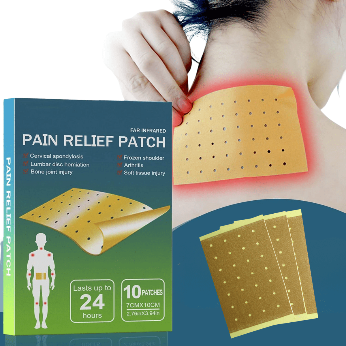 Genérico - Pack 10 Parches Mentolados Alivio Dolor Muscular Articular