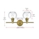 thumbnail image 3 of Aplique de Pared Living District Collier de 2 Luces con Vidrio Negro, 3 of 9