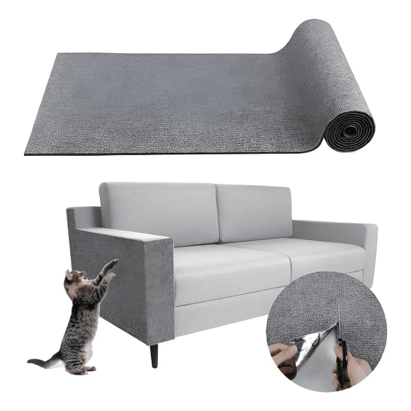 Rascador Autoadhesivo Alfombra Gatos Gris Poliéster 30x200cm