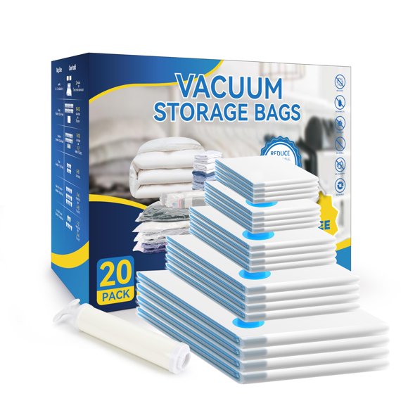 Bolsas de almacenamiento al vacío Simple Deluxe, paquete de 20 con bomba manual