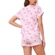 thumbnail image 3 of INSPIRE CHIC Conjunto de Pijama de Modal para Mujer Manga Corta Estampado de Estrellas Camisa con Botones y Shorts Conjunto de Ropa de Dormir 3XL Rosa, 3 of 6