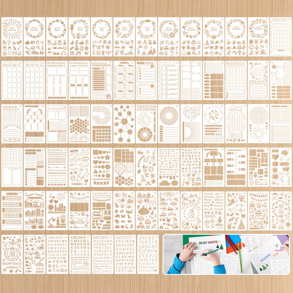 Set de Plantillas Bsenhe 10 × 18 cm 72 piezas para planificador y diario