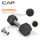 thumbnail image 3 of Set de mancuernas CAP de 68 kg recubiertas de goma hexagonales con rack, 3 of 7