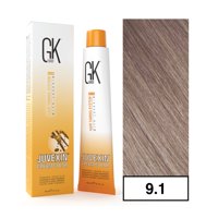 Gkhair - - Tintura Cream Color Permanente Vegana 100Ml + Oxidante - 9.1 Rubio Clarisimo Ceniza
