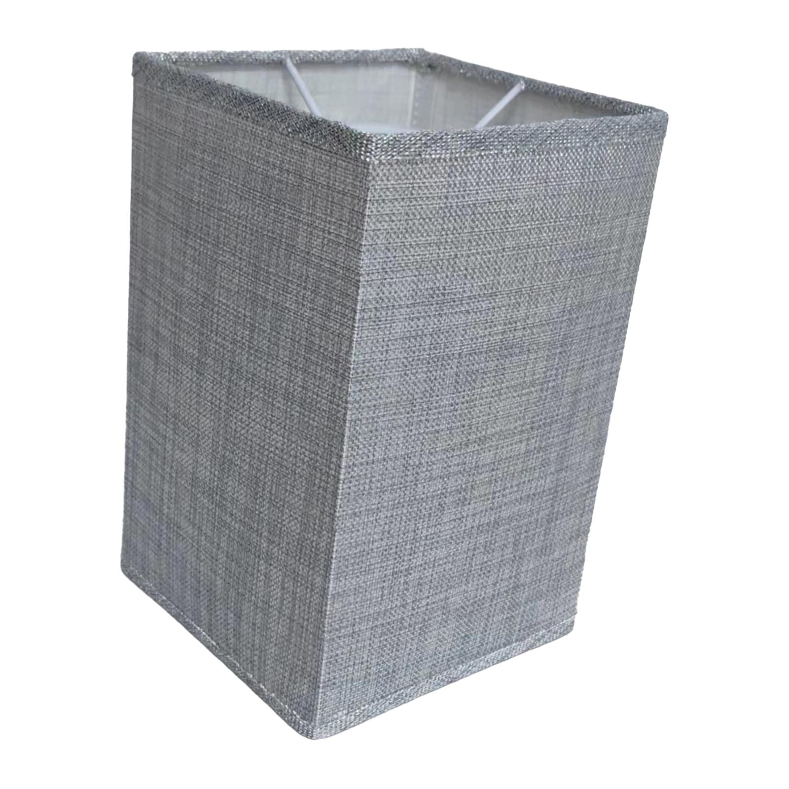 Ioensy - Pantalla De Lámpara De Arpillera De Tela, Pantalla De Lámpara De Pie Moderna Para Dormitorio De Hotel, Lámpara De Mesa, Cuadrado Gris