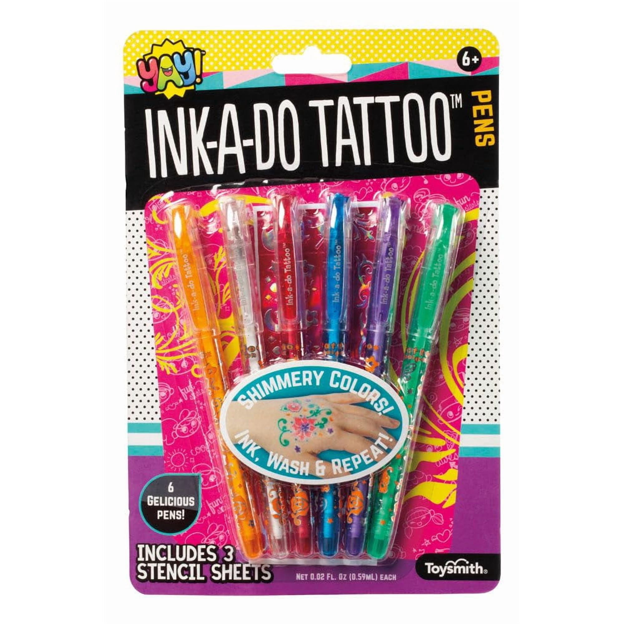 Set De Marcadores De Tatuajes Toysmith Ink-a-do 6 Colores Con Plantillas
