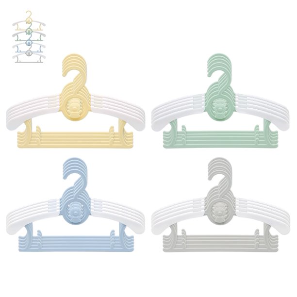 Perchas ajustables JSF para bebés, 20 unidades, perchas de armario para guarderías infantiles, antideslizantes, extensibles, ideales para ropa de recién nacidos (diseño de osos coloridos)