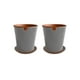 thumbnail image 1 of Set de 2 Macetas Zaia 20 cm Gris Matte y sus platos, 1 of 3