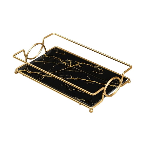 Bothyi - Bandeja De Tocador De Baño Organizador De Maquillaje De Plato De Joyería Para Tocador S Negro