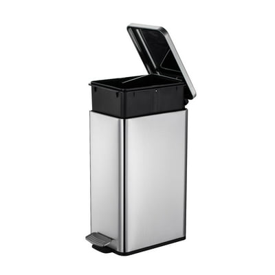 Basurero Pedal Rectangular 15L Acero Inoxidable Cromado Mainstays