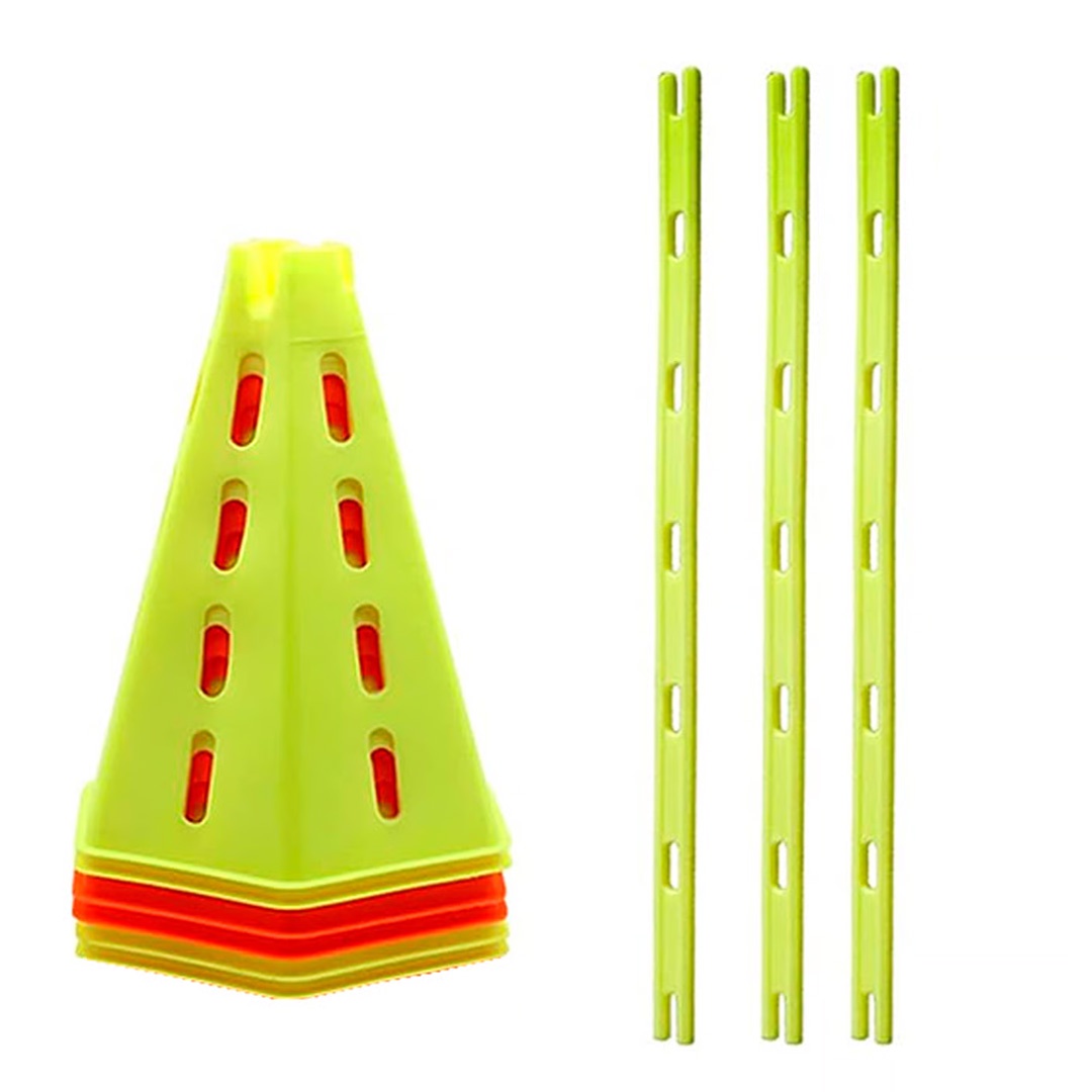 Sdmed - Set 6 Conos Agilidad Hexagonal 30Cm + 3 Varas – Mk-8992-A