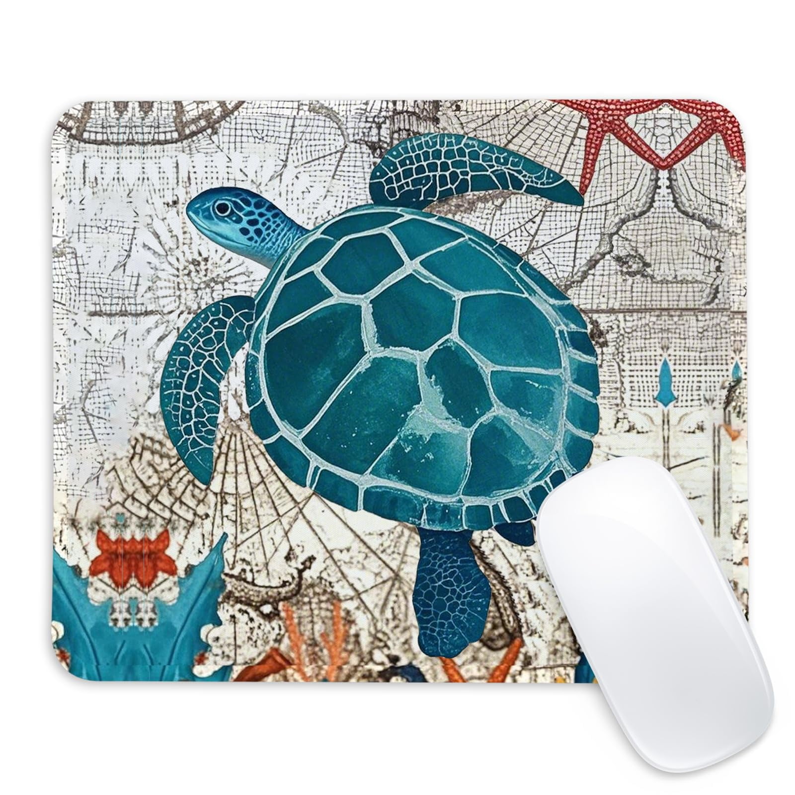 Alfombrilla De Ratón Cdzyng Sea Turtle Cuadrada Con Base De Goma Antideslizante