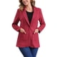 thumbnail image 1 of INSPIRE CHIC Blazer de Mujer de Imitación de Gamuza con Un Botón, Cuello con Solapa, Chaqueta de Traje Abierta con Bolsillos Talla L Roja, 1 of 6