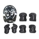 thumbnail image 3 of Kit de 7 cascos de bicicleta para niños, rodilleras, coderas y muñequeras, accesorios para sombrero, casco de patinaje para niños, monopatín para exte Negro, 3 of 5