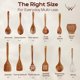 thumbnail image 3 of Juego de utensilios de cocina de madera de teca Woodland USA, 12 piezas con soporte, 3 of 8