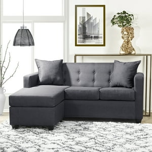 Masel - Seccional Intercambiable Gramado Tela Gris Oscuro 170X130X83