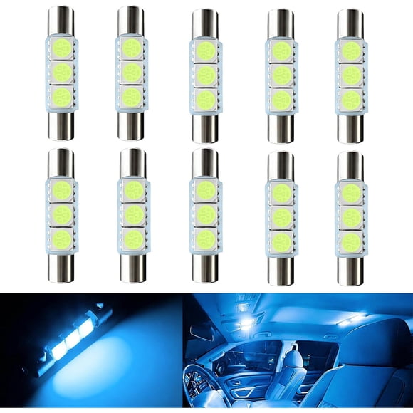 10 Ampolletas LED Surosha T6 de 28 mm 12 V 3 SMD