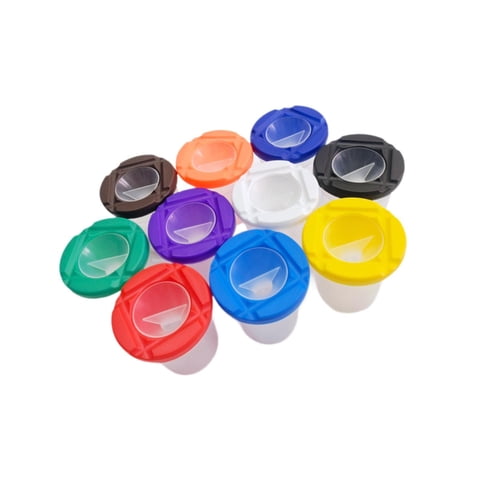 Bothyi - 10X Vasos De Pintura Con Tapa Vasos Transparentes Pinceles Para Pintar Vasos Para Regalos Pintura Diy