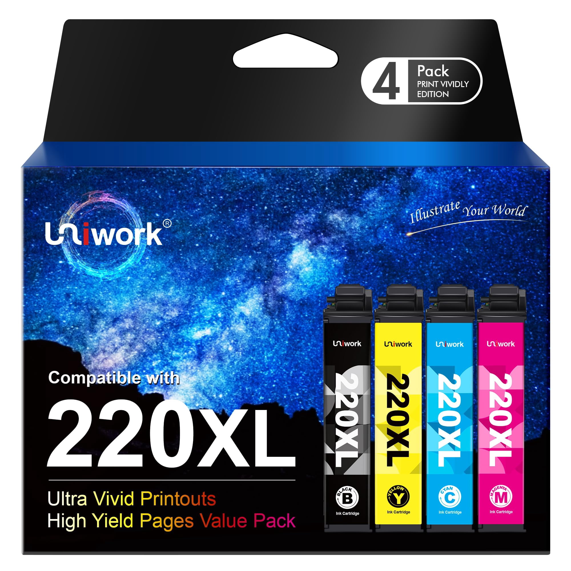 Cartucho De Tinta Uniwork 220xl De Repuesto Para Epson 220xl