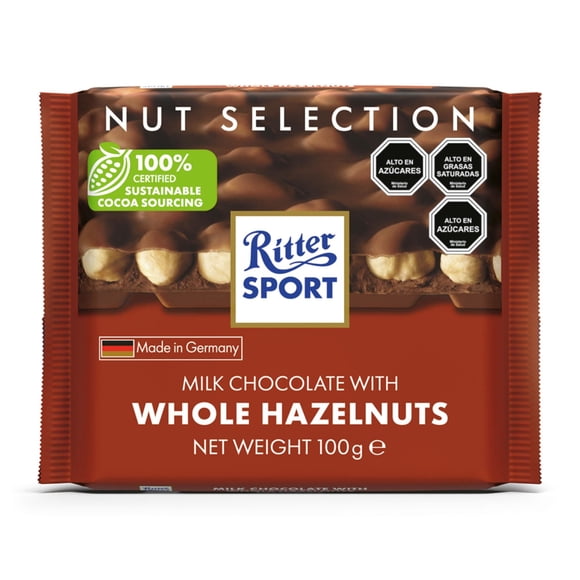 Chocolate Ritter Avellanas Enteras, 100 g