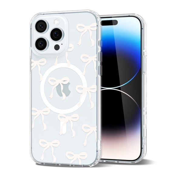 Funda de teléfono Svanove para iPhone 14 Pro Clear Bow Beige