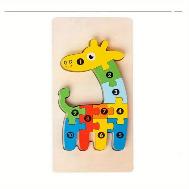 Wooden Early Education Cognition Children's Educational Toys Building Blocks, Animal Traffic Shape Matching 3d Three-dimensional Puzzle